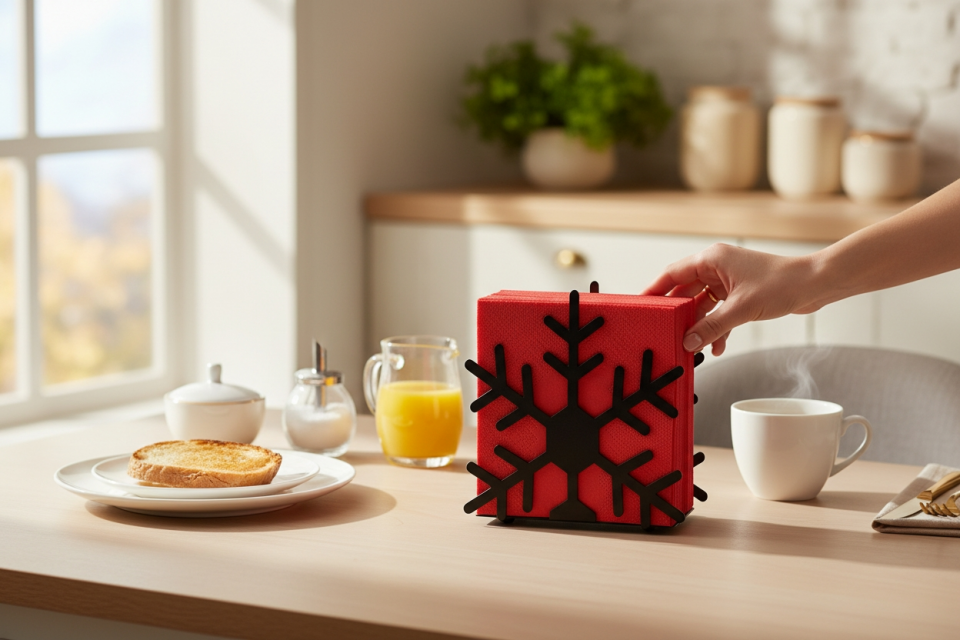 ELKAT Kar Tanesi Deliksiz Metal Peçetelik