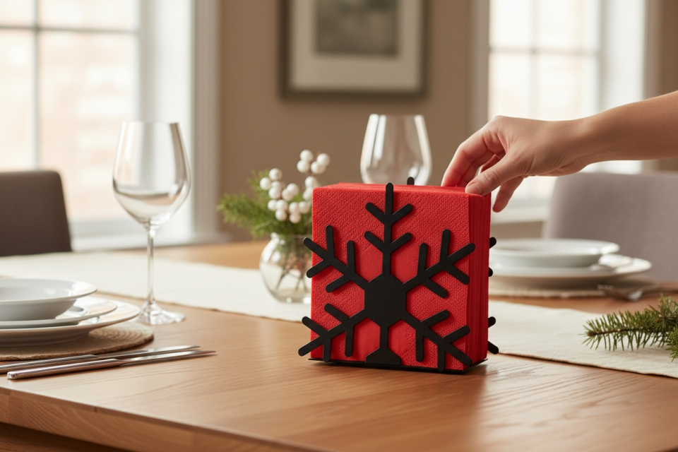 ELKAT Kar Tanesi Deliksiz Metal Peçetelik