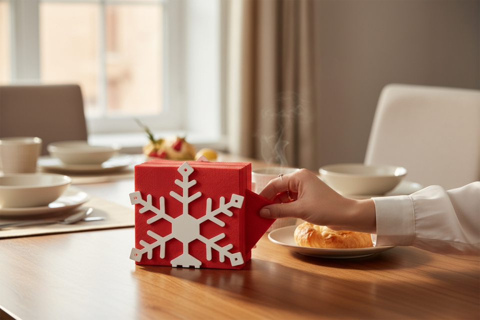 ELKAT Kar Tanesi Delikli Metal Peçetelik