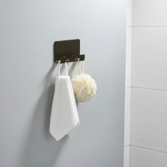 KUAS Yapışkanlı Metal Üçlü Havlu Askısı