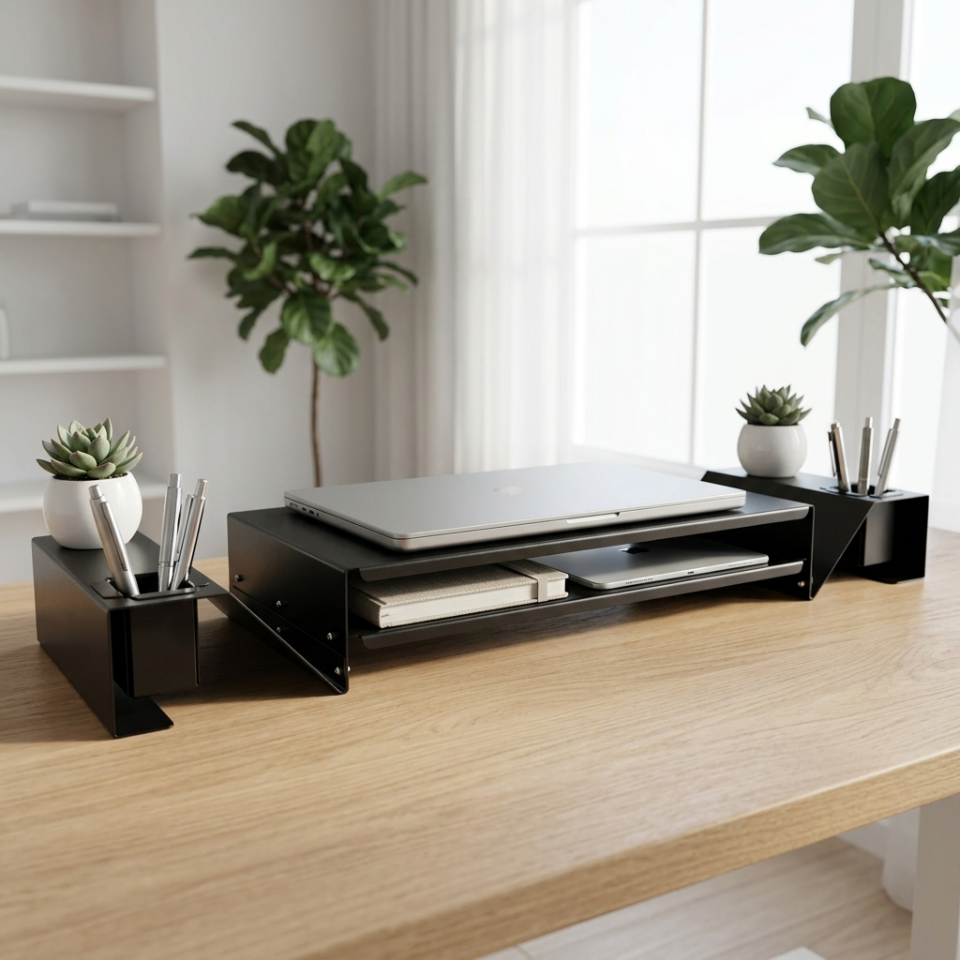 VIDMON Organizerli Monitör Yükseltici Siyah - 110 cm Standart