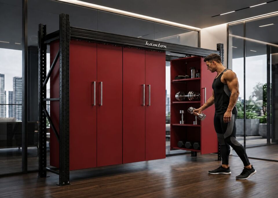 Hamton SkyLine ™ Structura 5 - Üstten Raylı Modüler Depolama Sistemi Dövme Oksit Kırmızısı (RAL 3009)