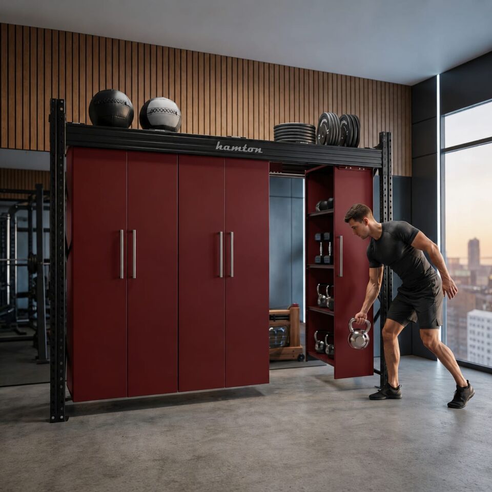 Hamton SkyLine ™ Structura 5 - Üstten Raylı Modüler Depolama Sistemi Dövme Oksit Kırmızısı (RAL 3009)