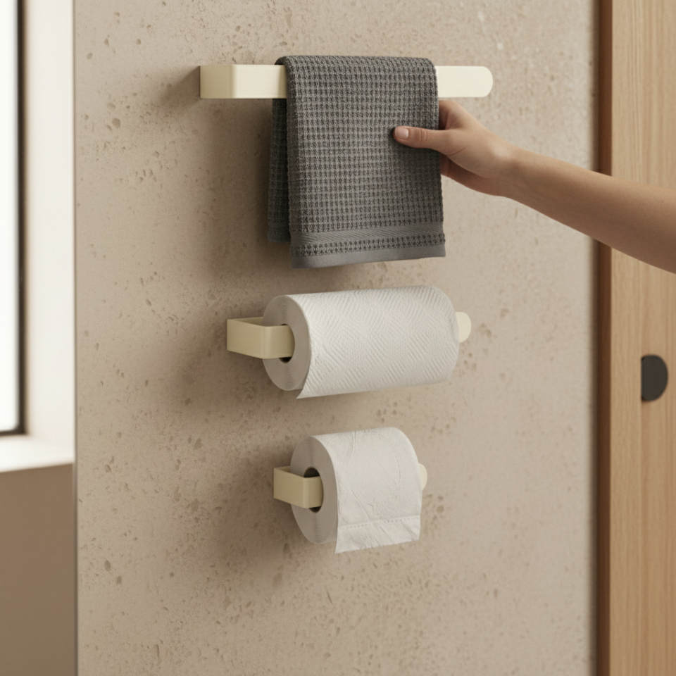 Hamton Linea 3’lü Banyo Aksesuar Seti Krem