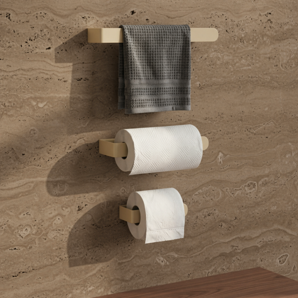 Hamton Linea 3’lü Banyo Aksesuar Seti Gold