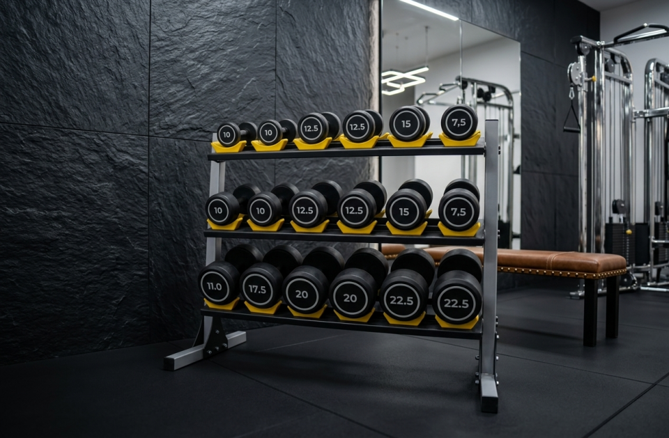 Hamton FitLine Rack Pro 150 - Üç Katlı Profesyonel Dambıl Standı