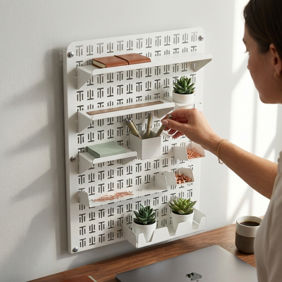 Hamton OfficeBoard Table 7050 - Metal Masa Organizeri Beyaz