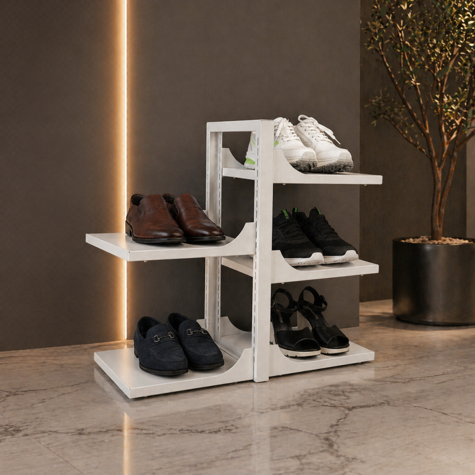 Hamton VersaShelf ShoeRack - Metal Ayakkabılık Raf Beyaz - 350 cm Kompakt