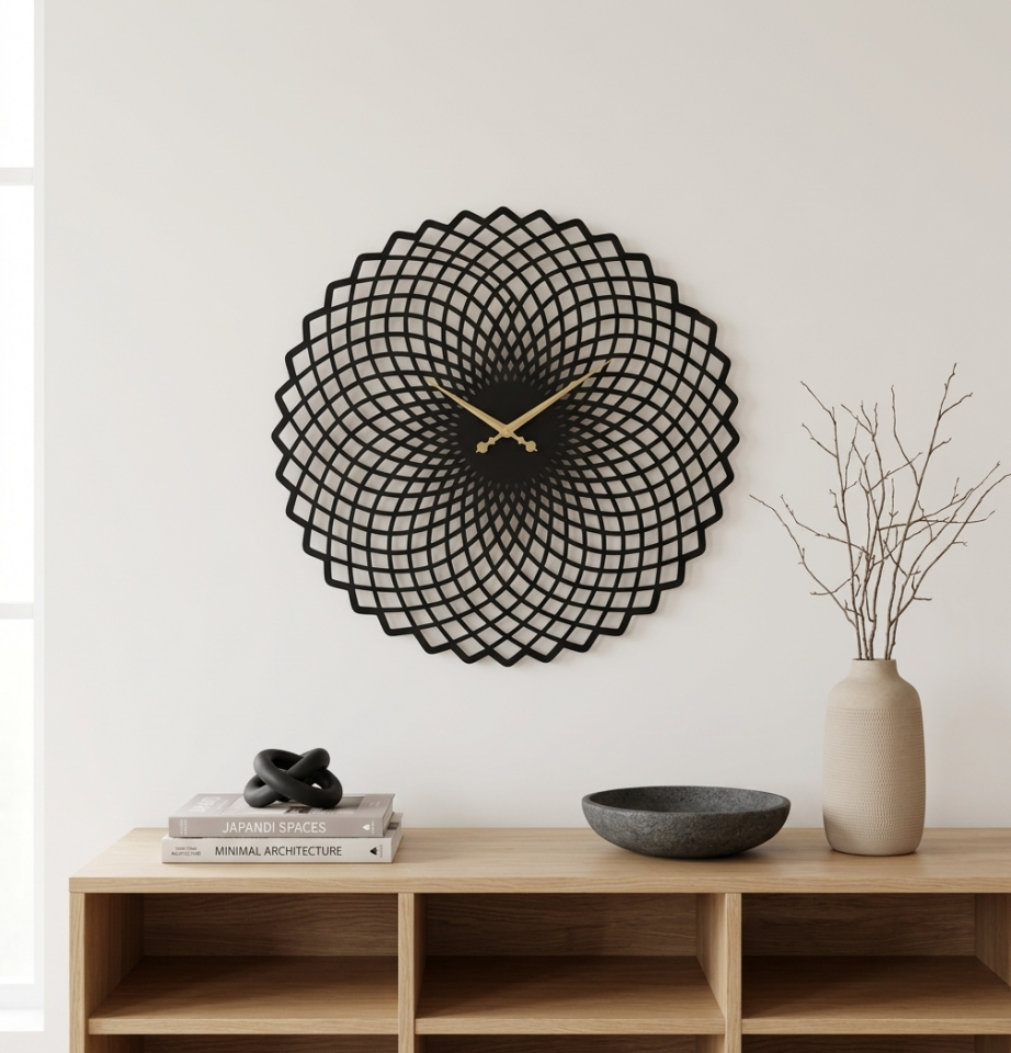 HAMTON RİTİM Örgü ST03 - Geometrik Duvar Saati