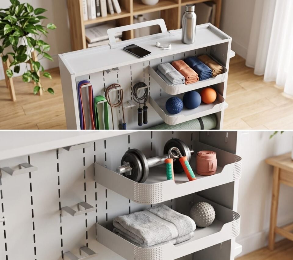 Hamton FitLine FlexCart 904090 - Tekerlekli Ev Tipi Spor Organizer Rafı