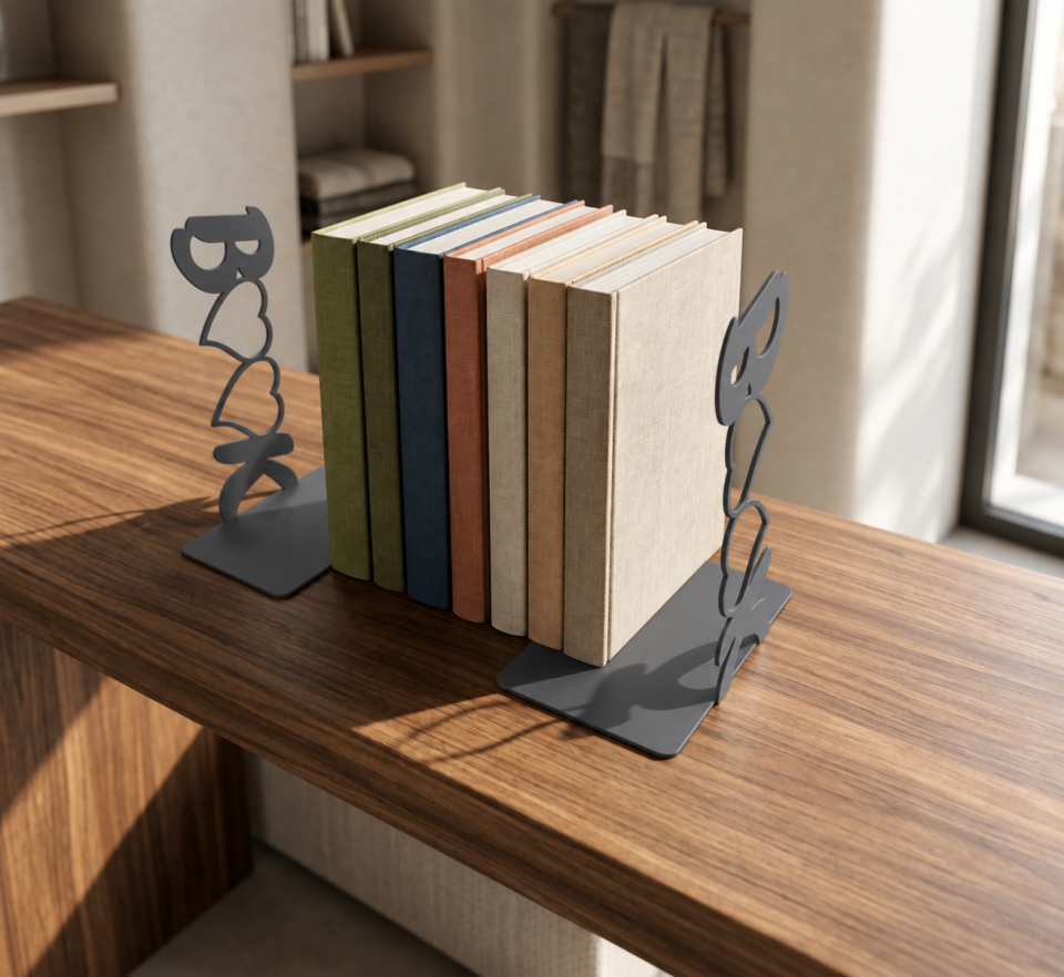 HAMTON ELKAT KT5 – Kıvrımlı BOOK Yazılı Metal Kitap Tutucu