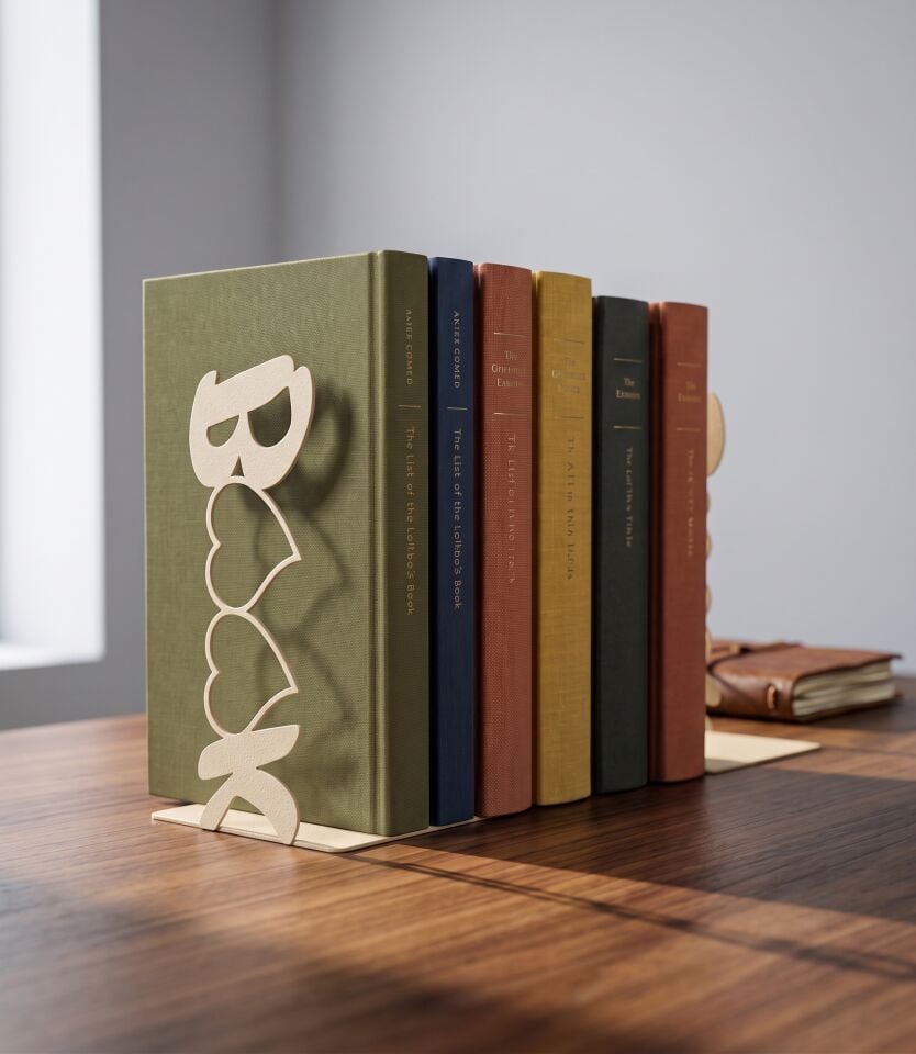 HAMTON ELKAT KT5 – Kıvrımlı BOOK Yazılı Metal Kitap Tutucu