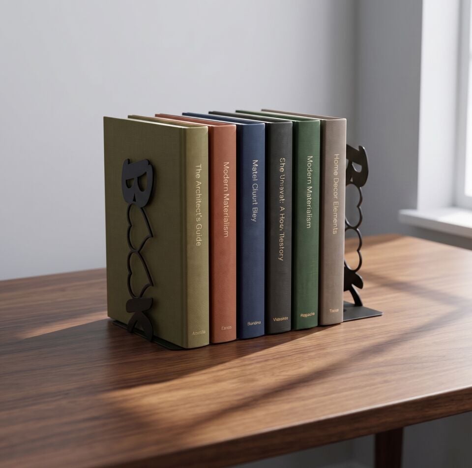 HAMTON ELKAT KT5 – Kıvrımlı BOOK Yazılı Metal Kitap Tutucu